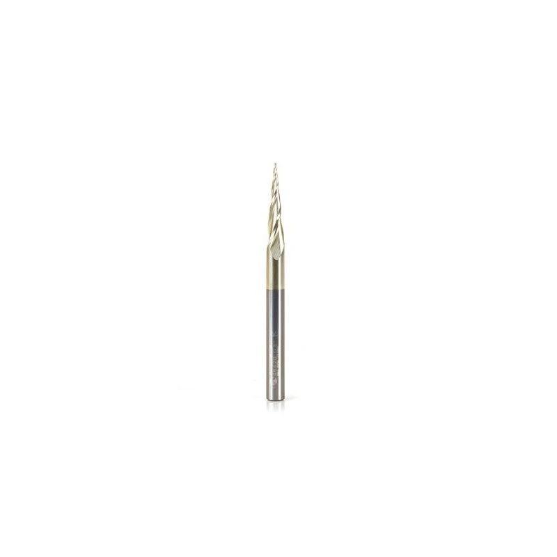Amana Tool Frez pełnowęglikowy 0,8 mm, 3-ostrza, 2D 3D Carving, pozytyw